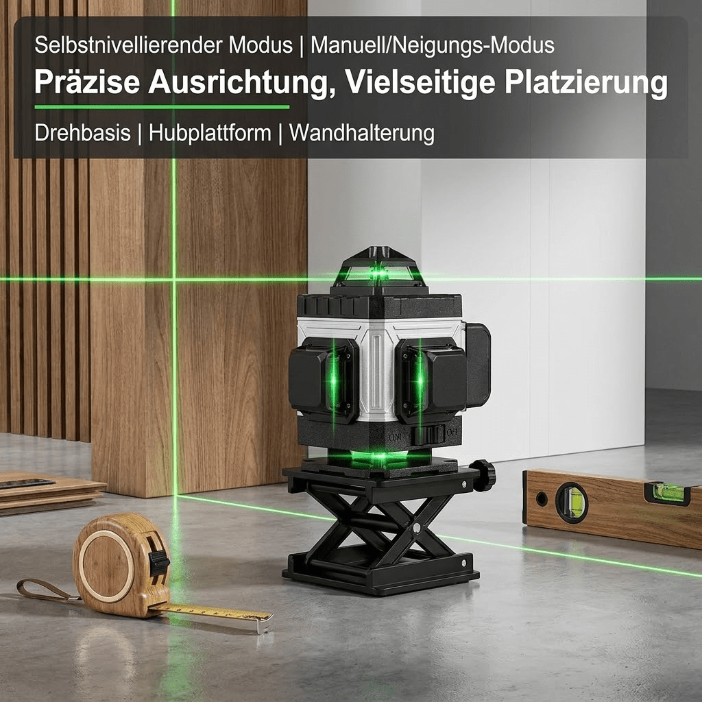 T2 Professional™ 4D Kreuzlinien - Laser – 16 Linien, 360° Grünlaser mit APP - Steuerung - Luminis