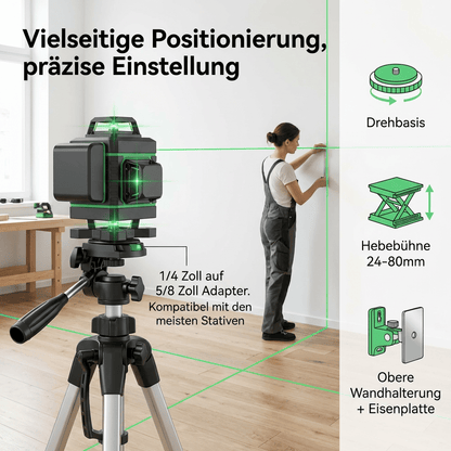 T2 Professional™ 4D Kreuzlinien - Laser – 16 Linien, 360° Grünlaser mit APP - Steuerung - Luminis