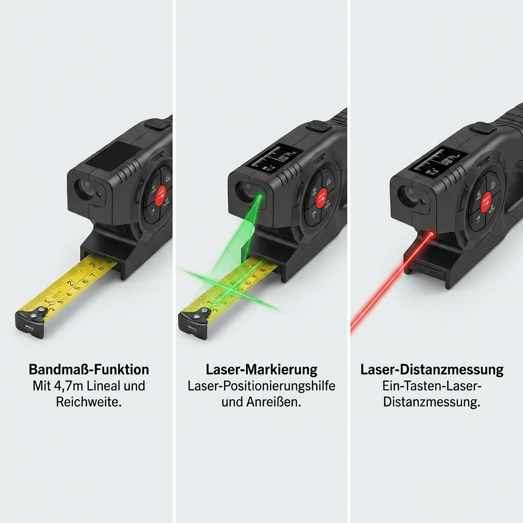 X2™ – 3 - in - 1 Digital - Maßband mit Entfernungsmessung - Luminis