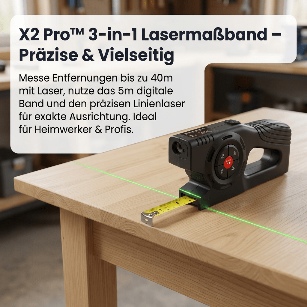 X2™ – 3 - in - 1 Digital - Maßband mit Entfernungsmessung - Luminis