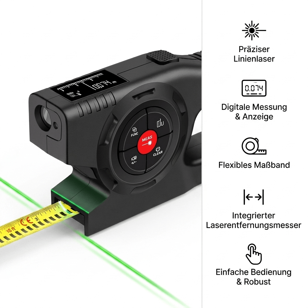 X2™ – 3 - in - 1 Digital - Maßband mit Entfernungsmessung - Luminis